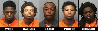 Lamont D. Ware, Wardell Davison Jr., Dennis Lamont Baker, Melech Yachin Porter and Travon Johnson were charged in connection with a fatal shooting