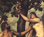 Adam and Eve and the tree of knowledge of good and evil. 